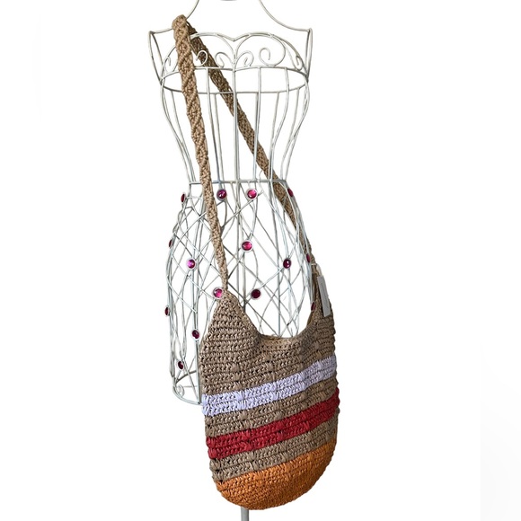 Universal Thread Goods Co. multi colored crossbody straw bag - Picture 3 of 9